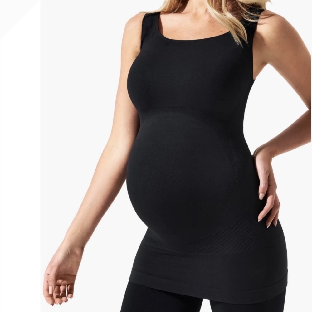 Blanqi Women Black Everyday Lift Maternity Support Tank Top Size M Seamless